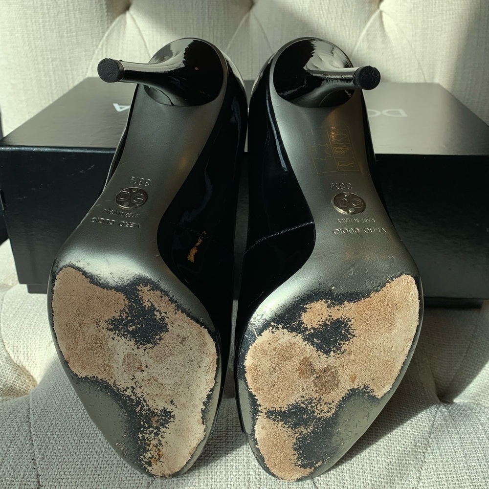 Dolce & Gabbana Vernice Spuntata Pump Black Patent Leather Size 38.5 - Picture 6 of 15